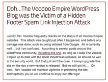 Hidden footer spam link injected in WordPress Blog